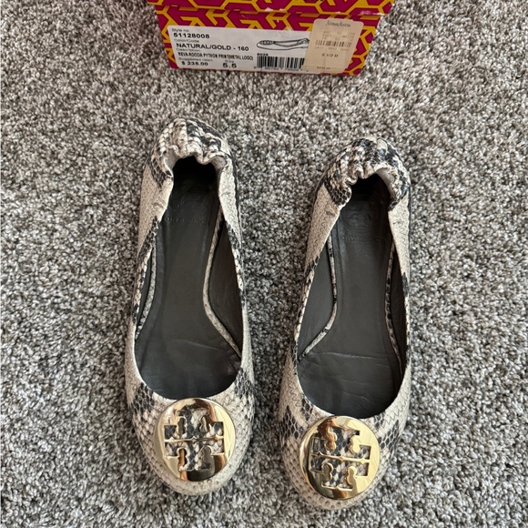Tory Burch Reva Python Natural Colorway - Picture 1 of 11